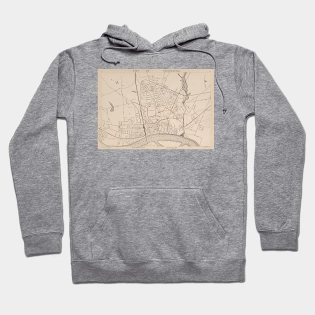 Vintage Map of Springfield MA (1891) Hoodie by Bravuramedia